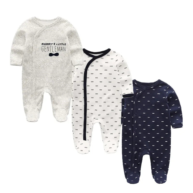 Three Piece Cotton Baby Romper Set Long Sleeve All Seasons