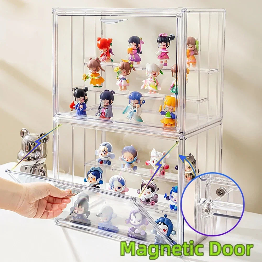 Clear Stackable Display Box With Interlayers For Figures And Collectibles