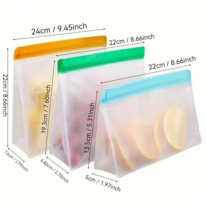 Untior Reusable Silicone Food Bag Freezer Storage Pouch Leakproof