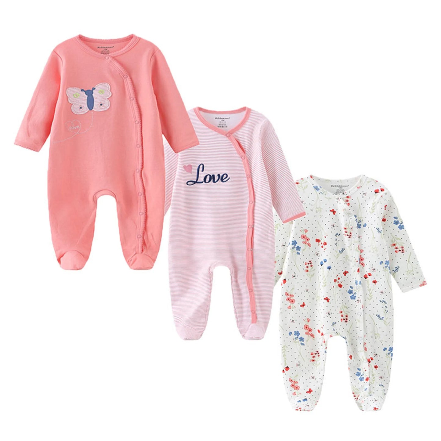Unisex Cotton Baby Romper Set For Newborns Three Pieces