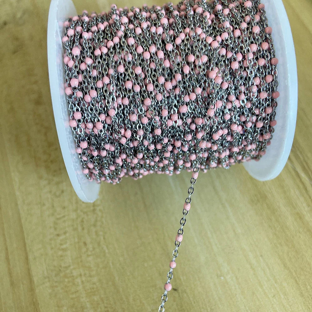 Touredbeads Stainless Steel Enamel Satellite Cable Link Chain