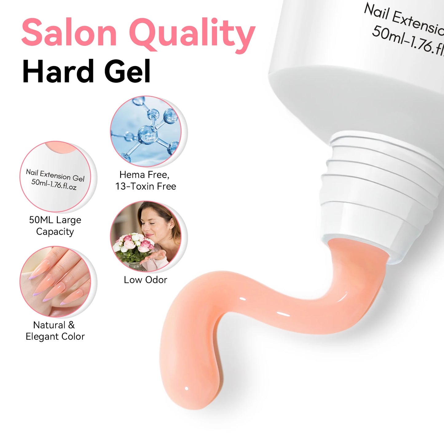 Makartt Poly Nail Extension Gel Clear Pink Builder For Beginners