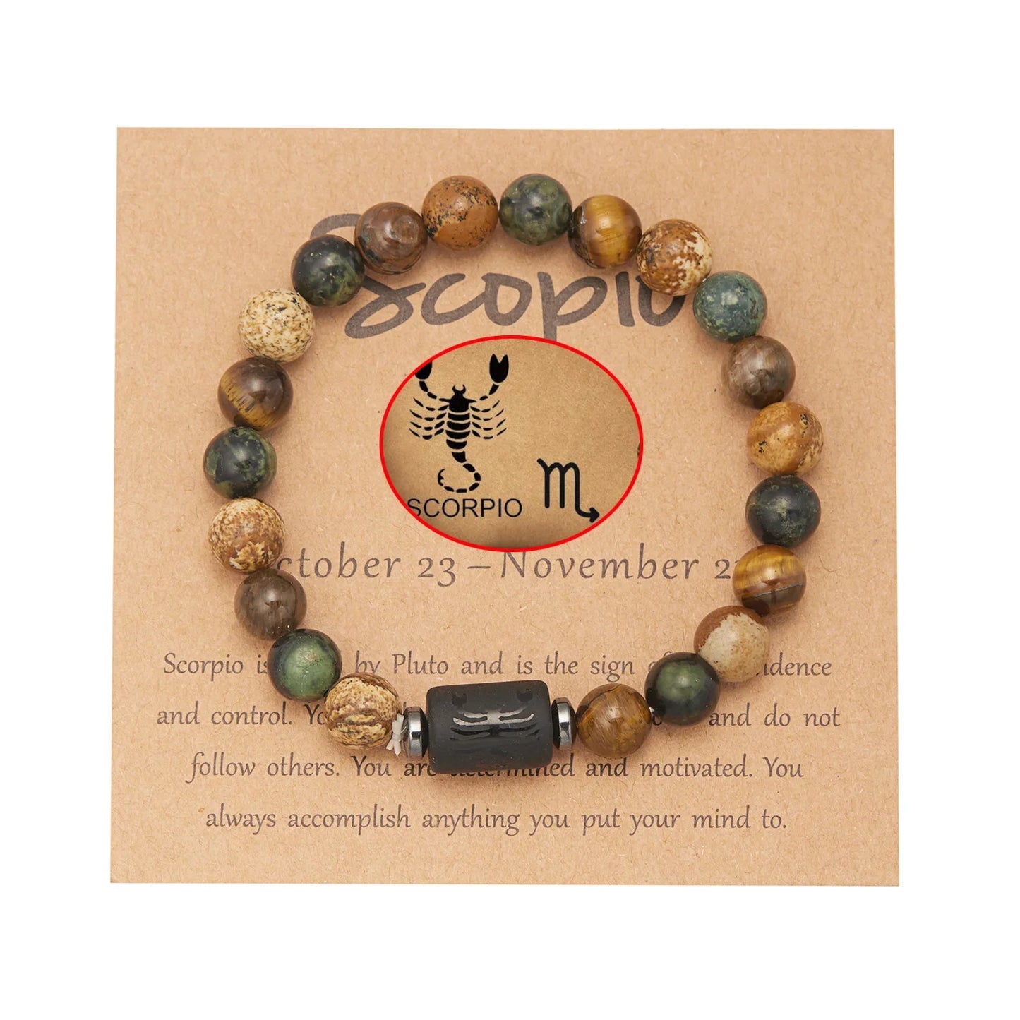 Lucky 12 Constellation Tiger Eye Bracelet Unisex Zodiac