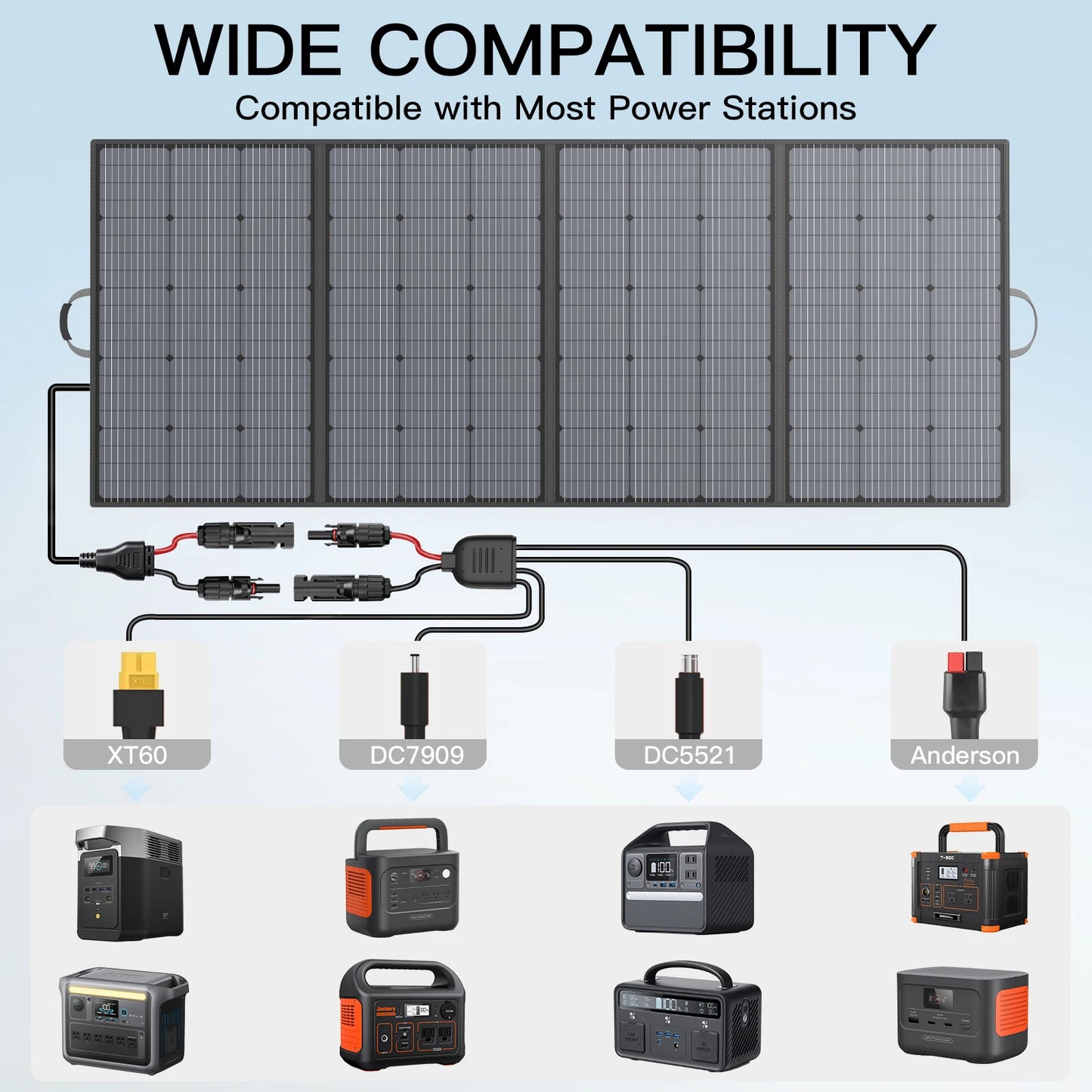 MHPOWOS Foldable Solar Panel 400W Portable For Outdoor Activities IP67 Waterproof