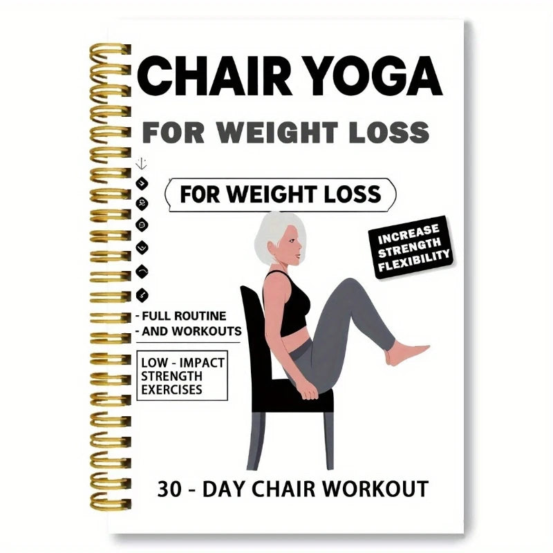 Chair Yoga Spiral Notebook With Guided Poses And Progress Tracking