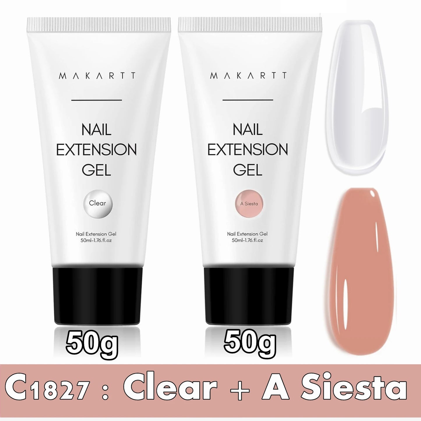 Makartt Poly Nail Extension Gel Clear Pink Builder For Beginners