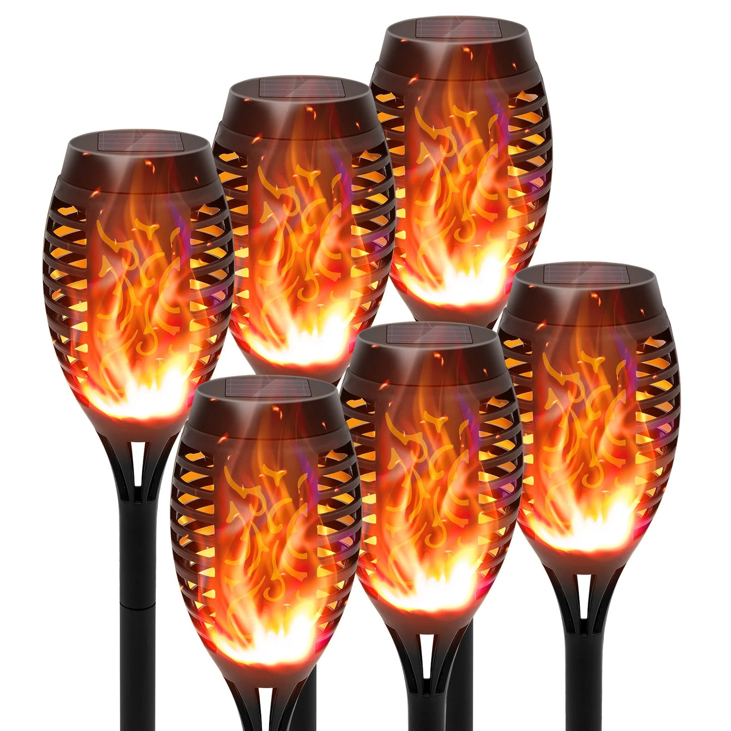 Solar Torch Lights with Flickering Flame for Outdoor Garden Decor