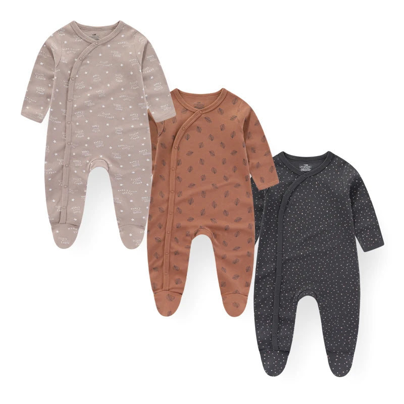 Three Piece Cotton Baby Romper Set Long Sleeve All Seasons