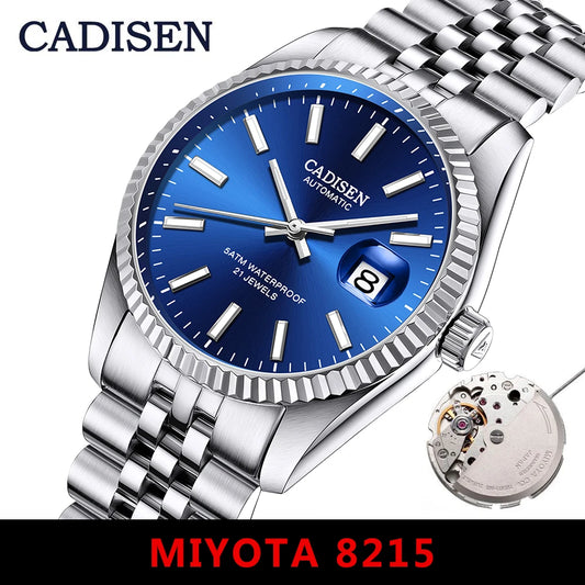 Cadisen Automatic Mechanical Watch For Men Miyota 8215 Stainless Steel