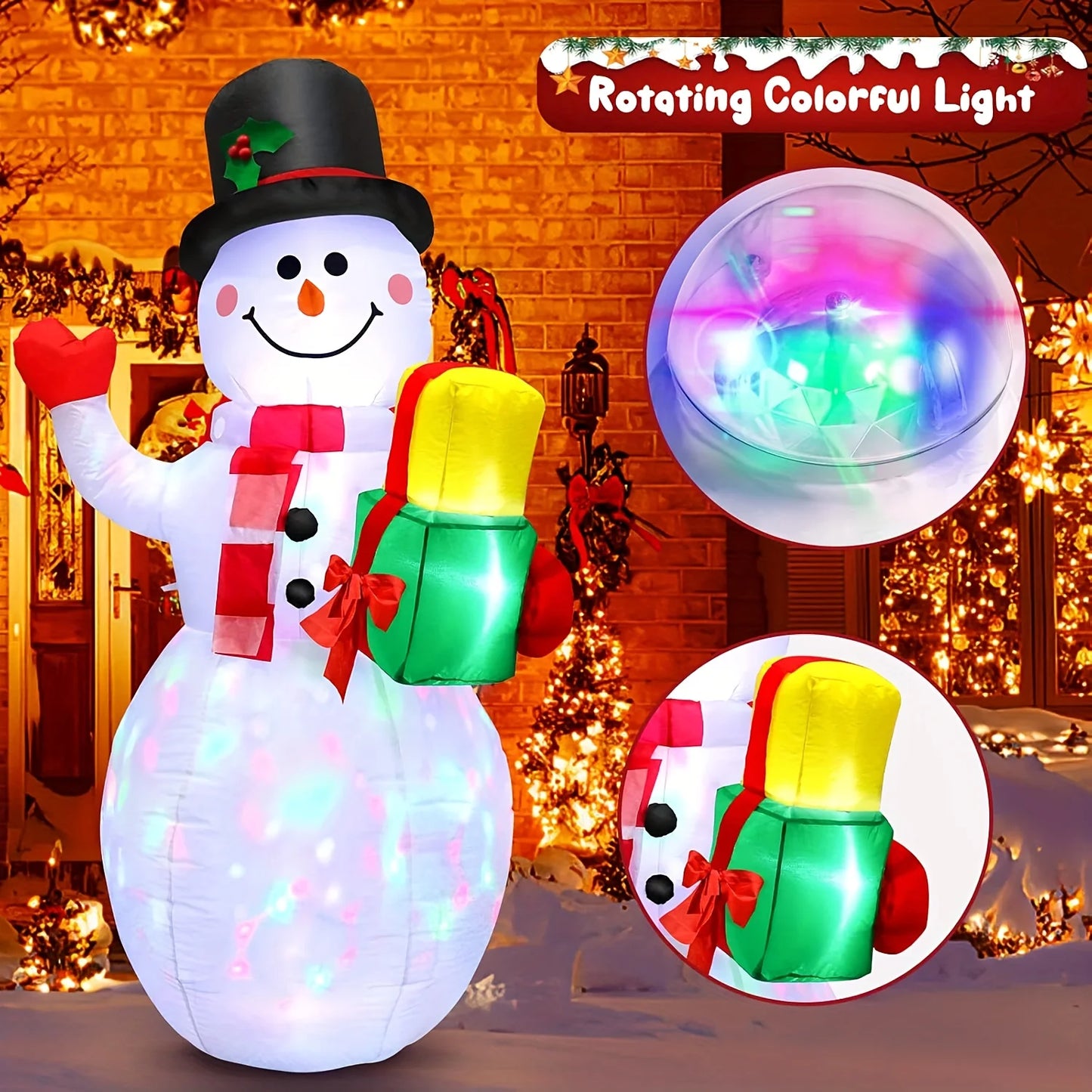 Five Foot LED Christmas Inflatable Snowman Outdoor Decor