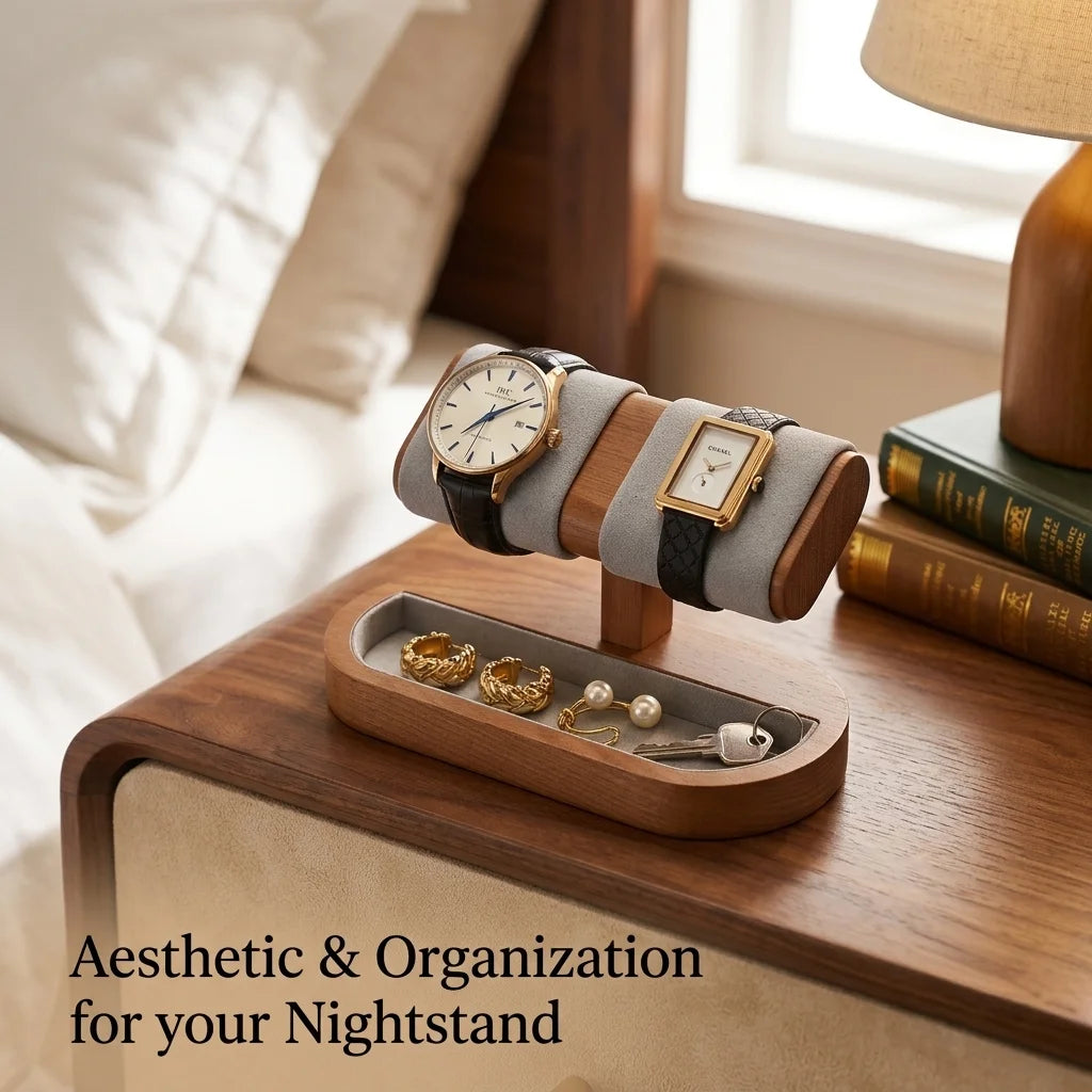 Oirlv Wooden Watch Display Stand Jewelry Organizer Rack