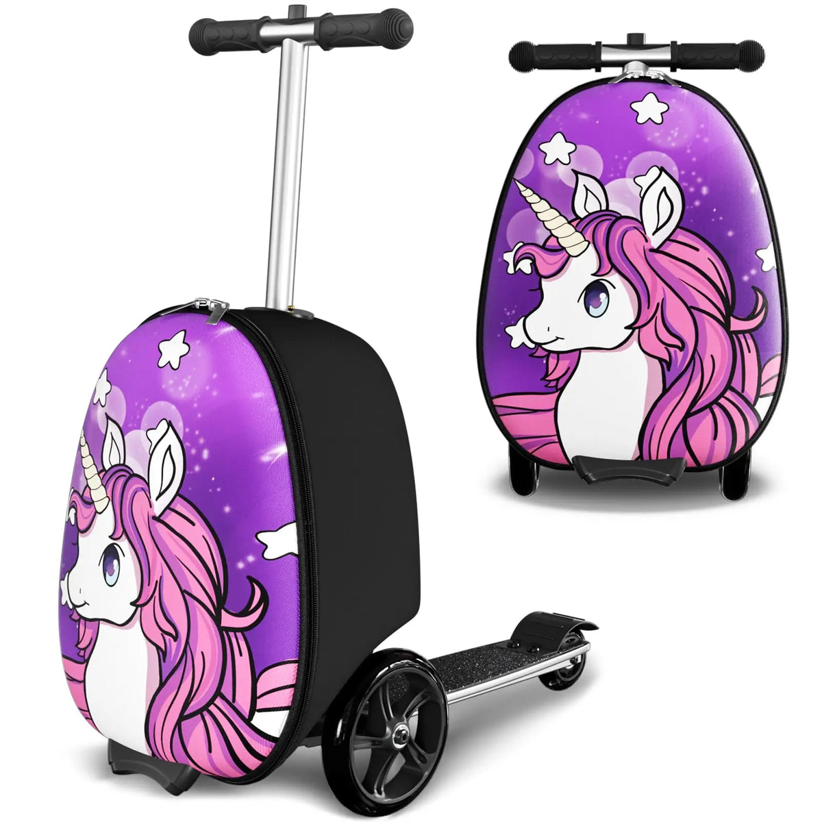JETTING Kids 2-in-1 Ride-On Scooter Suitcase with LED Wheels