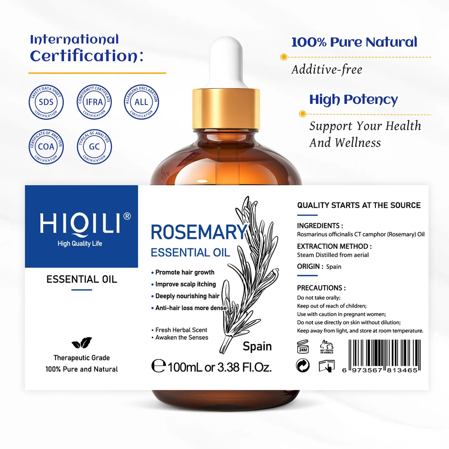 Rosemary Jasmine Lavender Mint Essential Oils For Hair Care