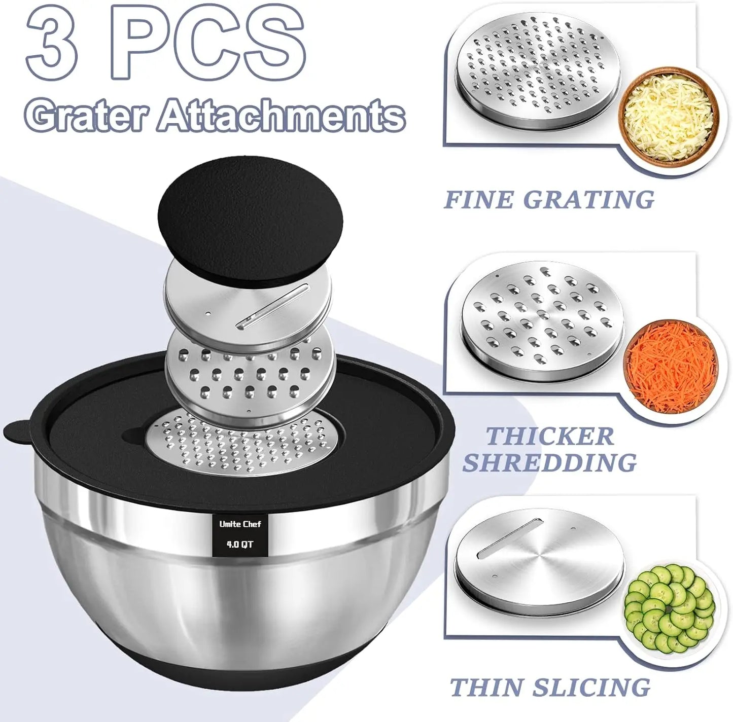 8 Piece Stainless Steel Mixing Bowls Set With Lids