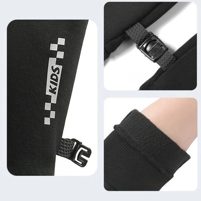 Kids Winter Padded Gloves Waterproof Touchscreen Non-Slip Outdoor