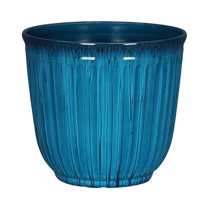 Recycled Plastic Round Planter With Drainage Holes UV Resistant