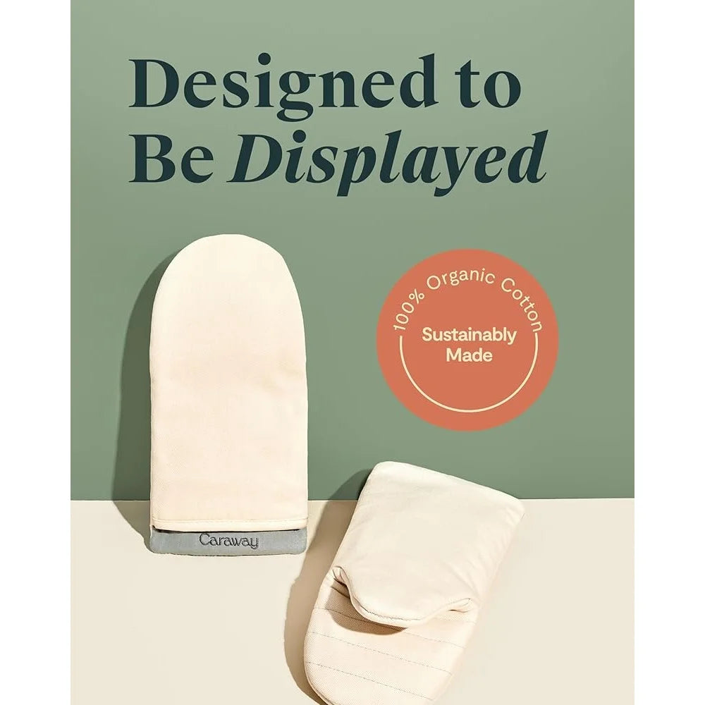 Organic Cotton Oven Mitts Set Of 2 Stain Resistant