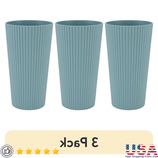 Eco-Friendly Recycled Plastic Beverage Tumblers Set of 3 Stackable Non-Toxic Durable BPA Free Dishwasher Safe Drinkware