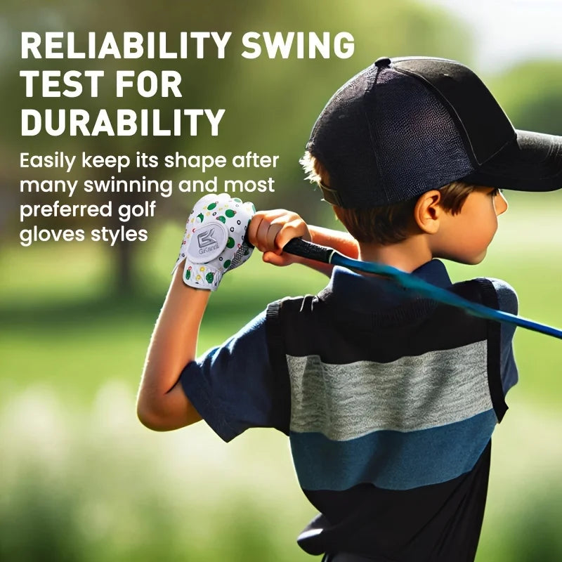 Kids Golf Gloves All Weather Soft Breathable Non Slip Pair