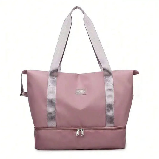 Expandable Weekender Tote Bag With Separate Shoe Compartment For Gym