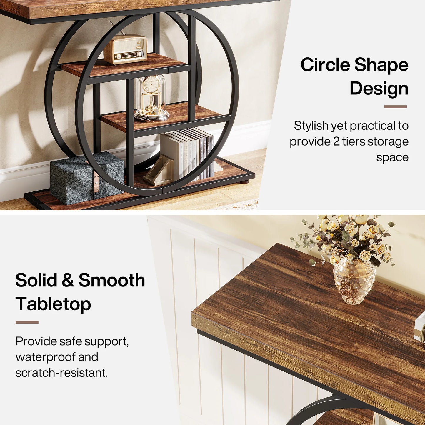 Tribesigns 41 Inch Console Table Four Tier Storage For Entryway