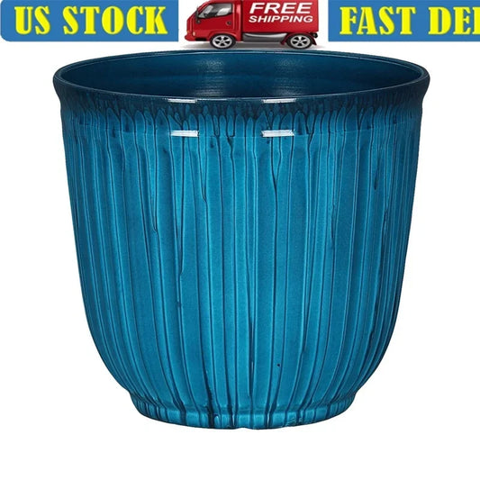 Recycled Plastic Round Planter With Drainage Holes UV Resistant