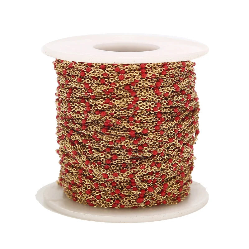 Touredbeads Stainless Steel Enamel Satellite Cable Link Chain
