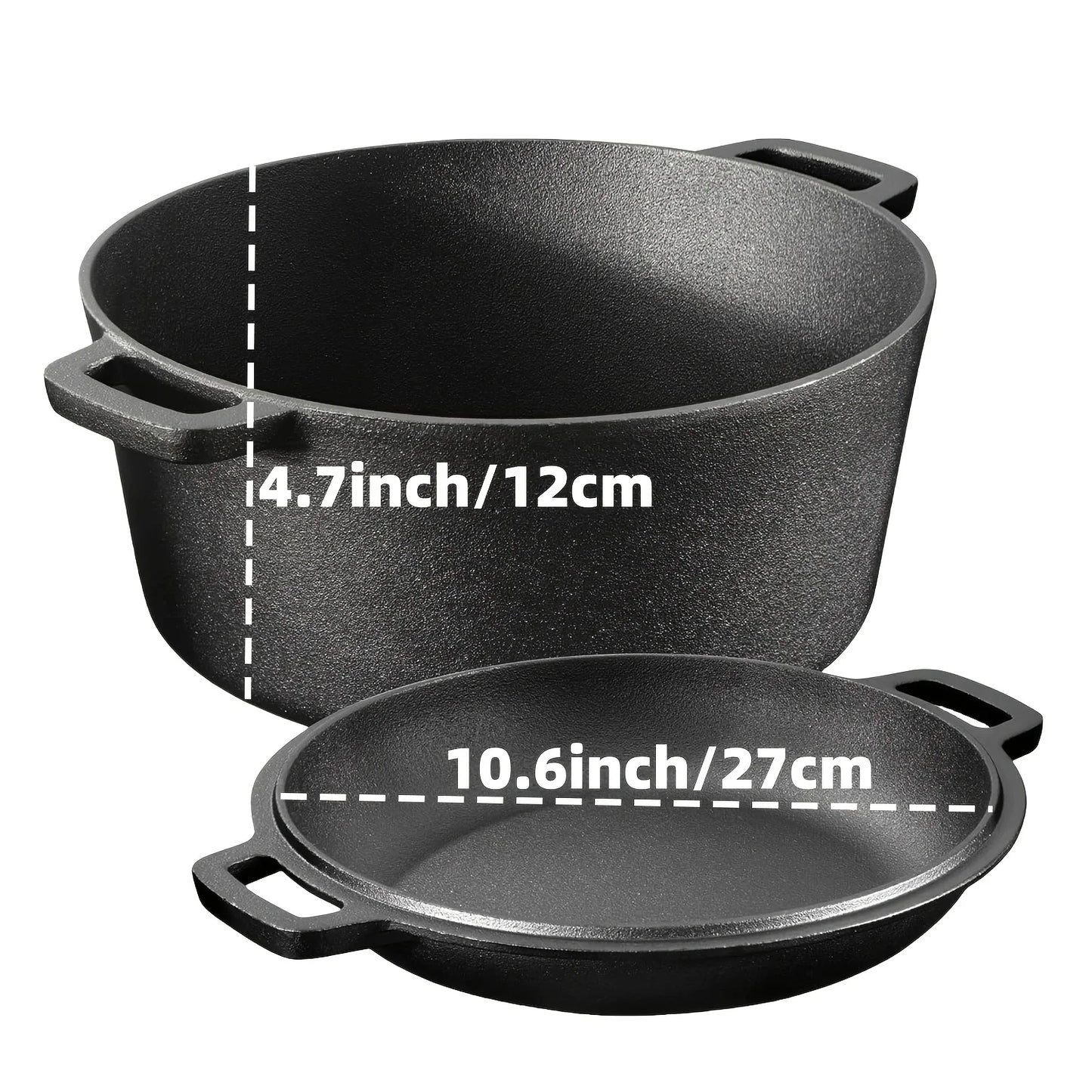 AEDG Cast Iron Skillet Set Pre-Seasoned Heavy-Duty Pans