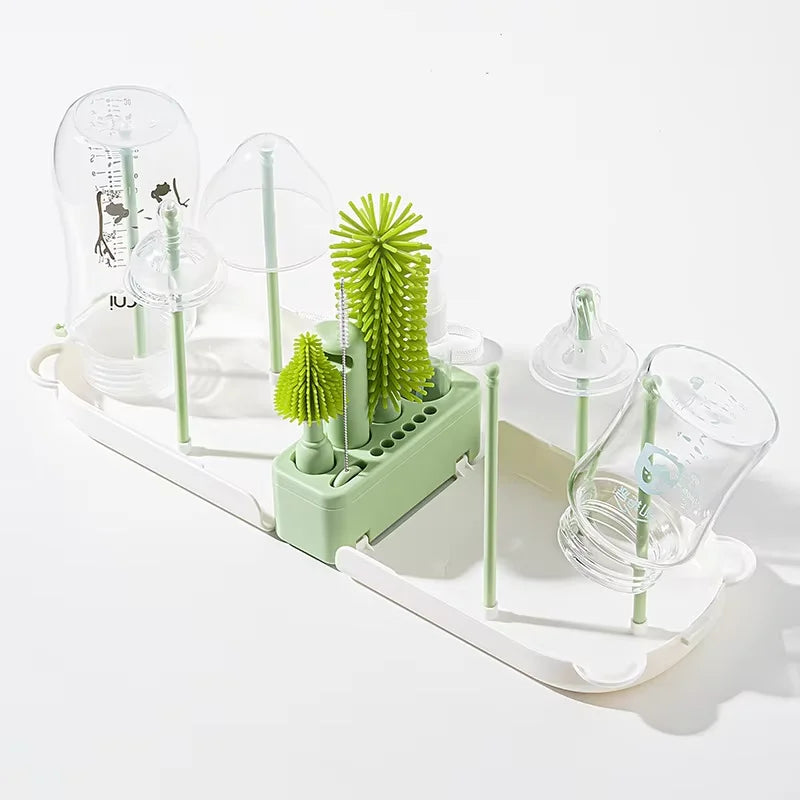 Travel Baby Bottle Brush Set With Silicone Brushes And Box