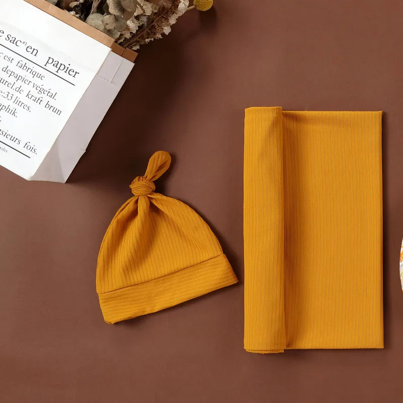 Solid Color Newborn Photography Blanket Headband Set