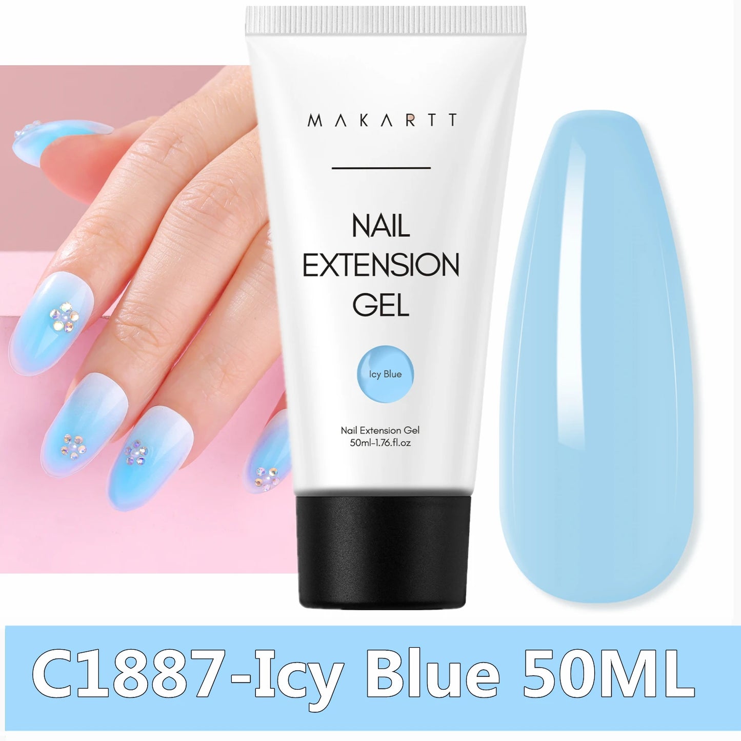 Makartt Poly Nail Extension Gel Clear Pink Builder For Beginners