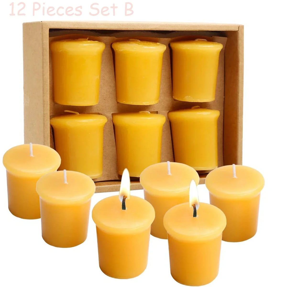 Handmade Beeswax Tealight Candles for Home Decor, Spa and Weddings