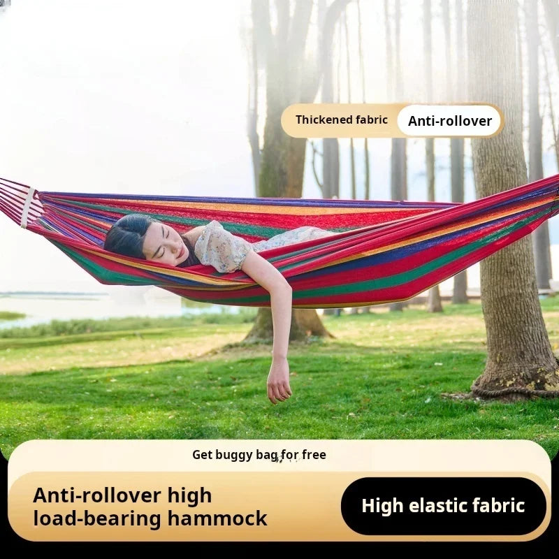 Outdoor Multifunctional Hammock With Colorful Anti Flip Design And Tree Straps