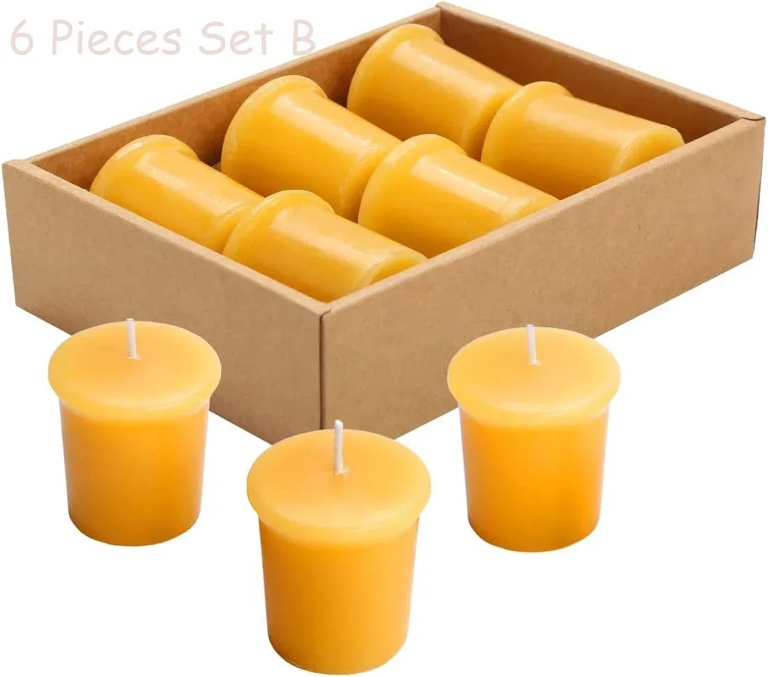 Handmade Beeswax Tealight Candles for Home Decor, Spa and Weddings