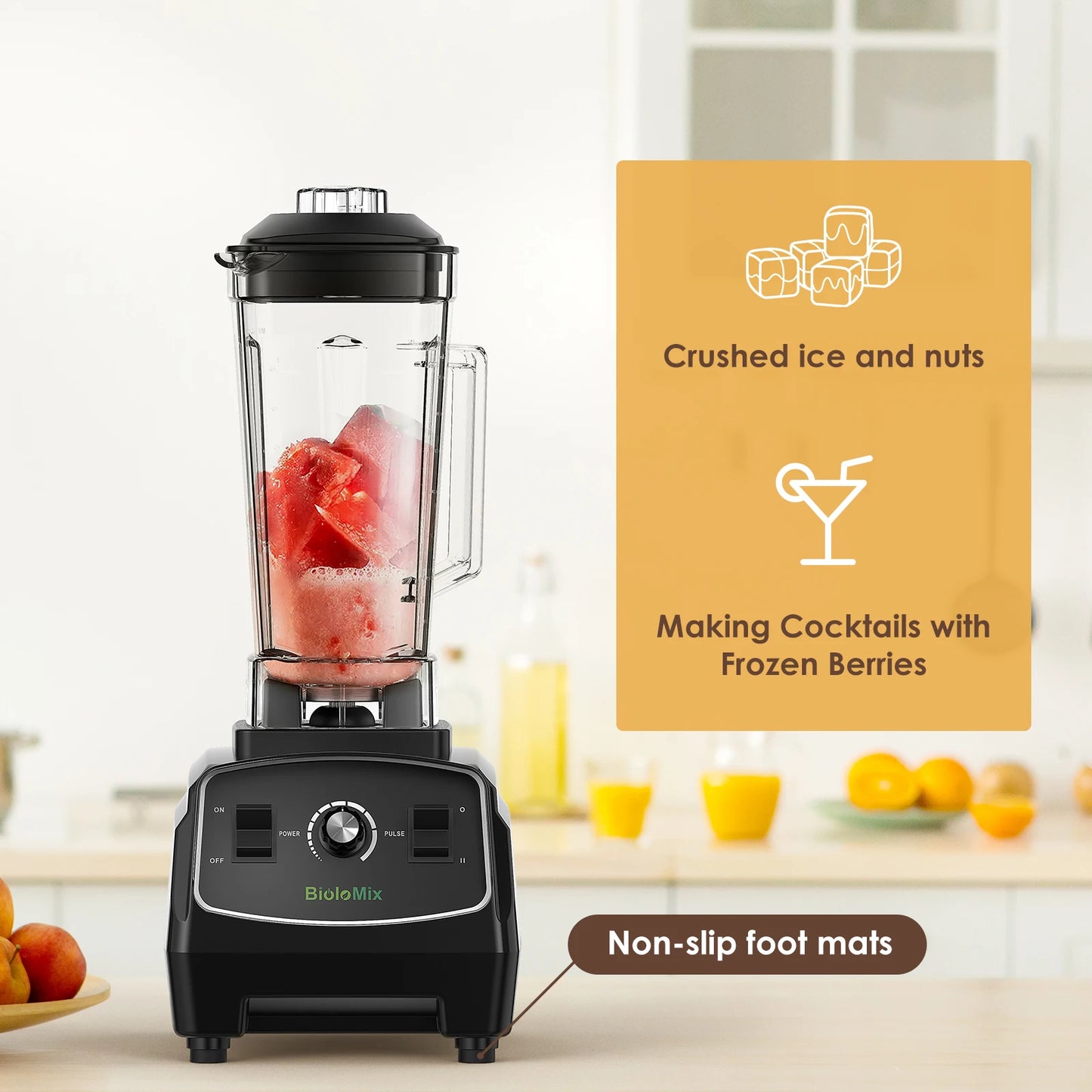 BPA Free 3HP 2200W Heavy Duty Commercial Blender Mixer Juicer