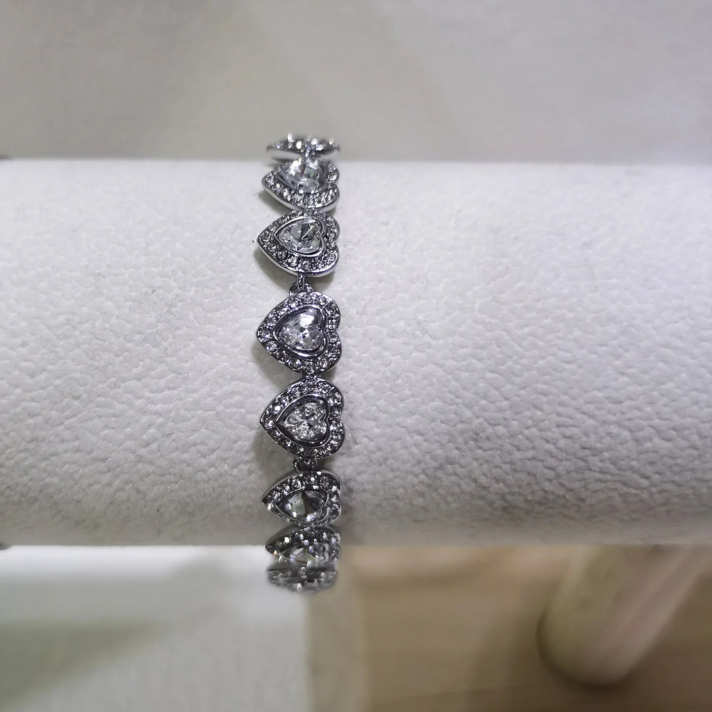Crystal Heart Jewelry Set For Women Necklace Earrings Bracelet Ring
