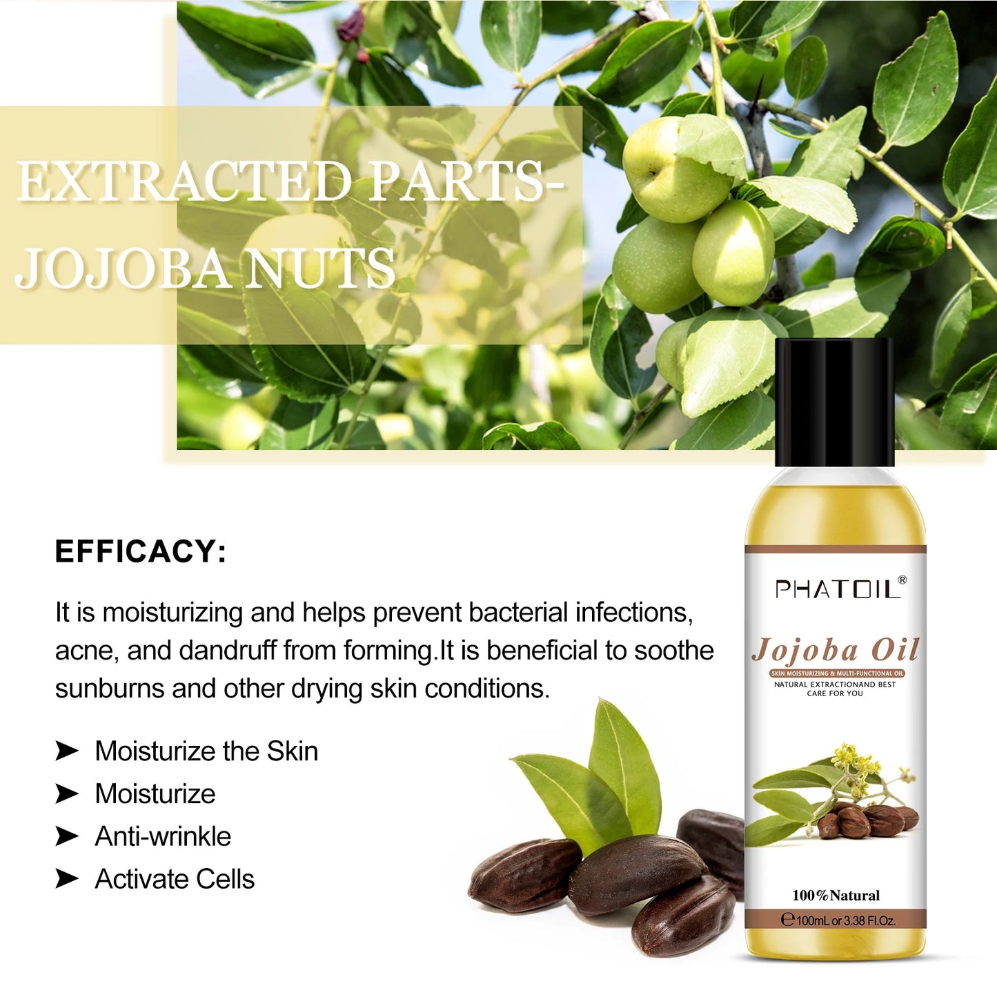 PHATOIL 100ml Pure Essential Oil Blend Copaiba Neroli Tea Tree