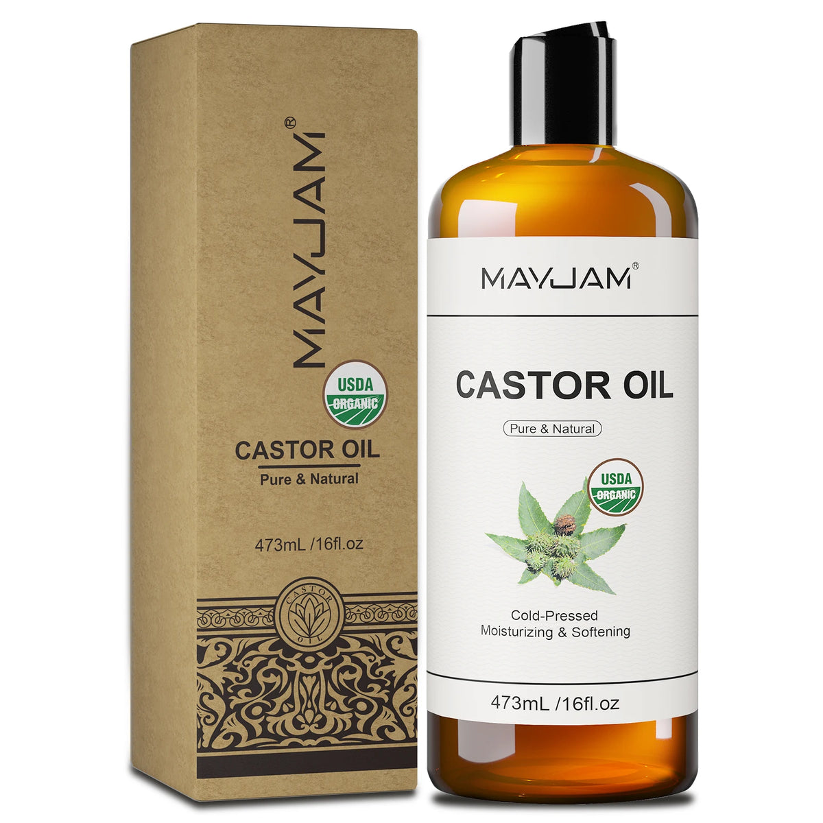 MAYJAM Organic Castor Oil Moisturizing Face Hair Skin Care