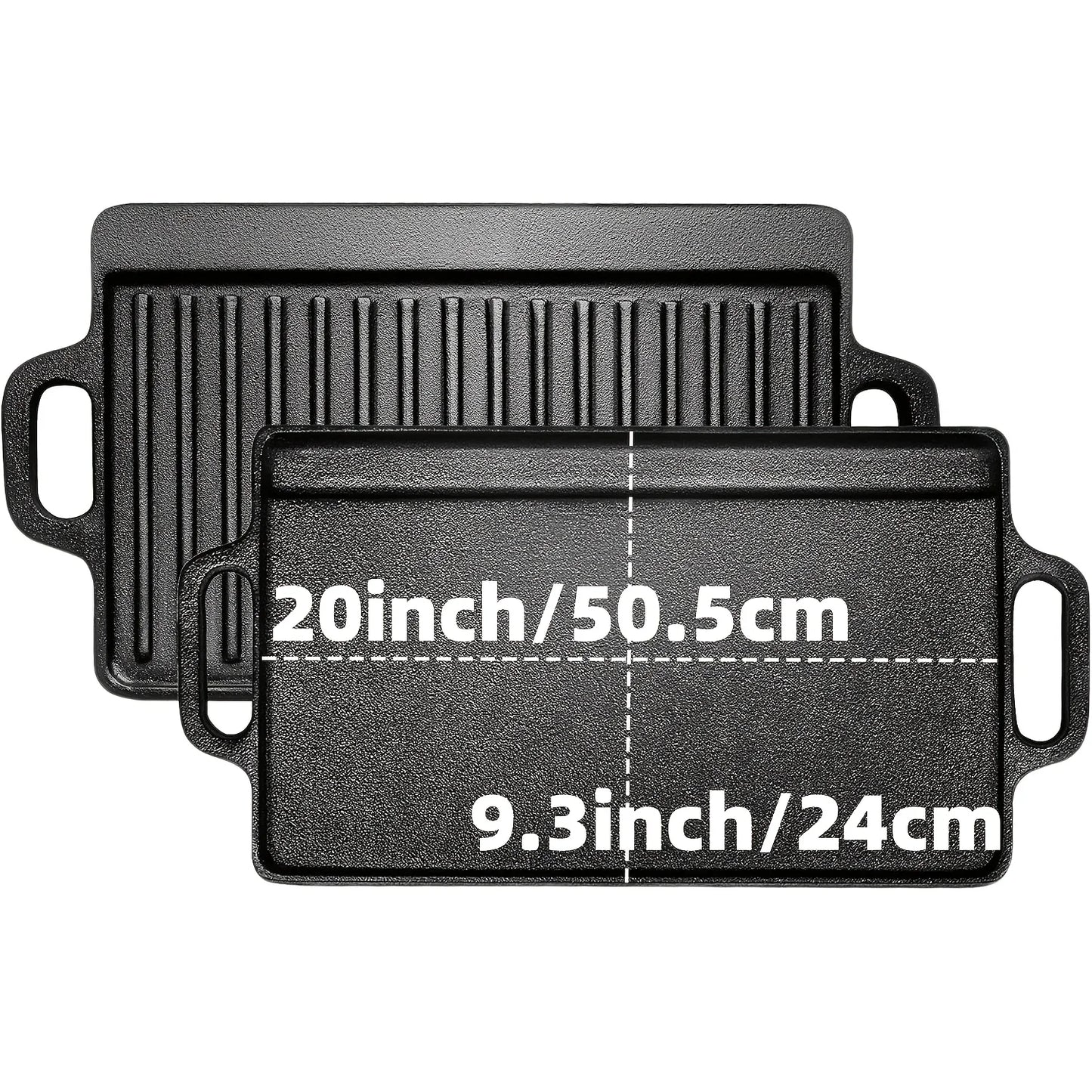 AEDG Cast Iron Skillet Set Pre-Seasoned Heavy-Duty Pans