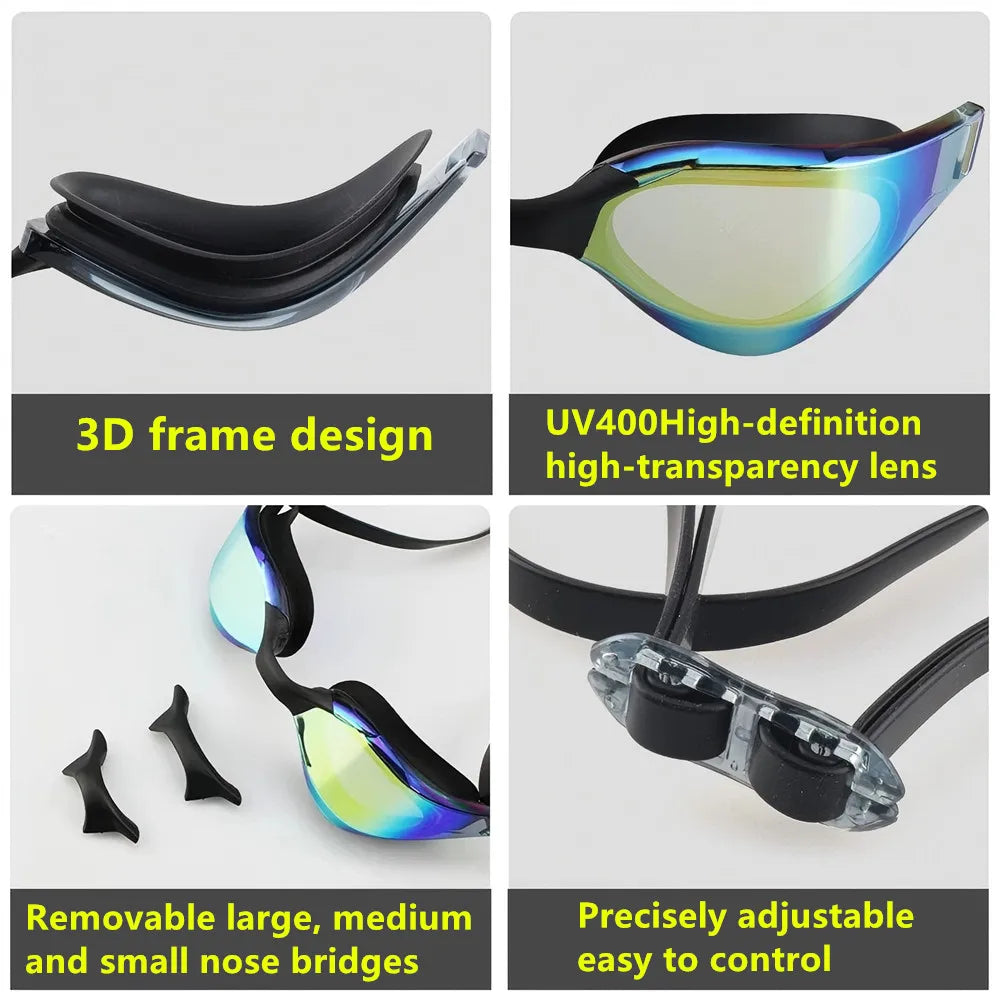 Waterproof Anti Fog Racing Swimming Goggles for Training UV400