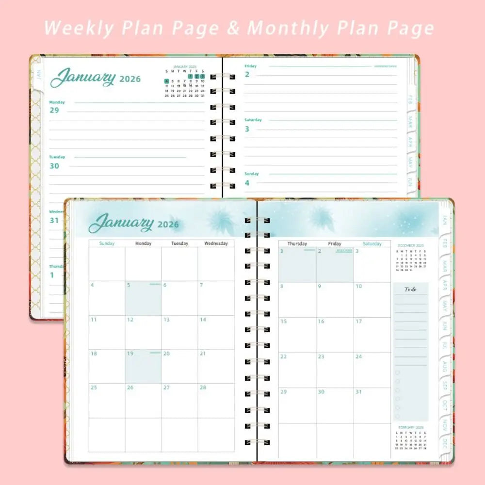 Weekly And Monthly Academic Planner With Tabs And Coil Binding