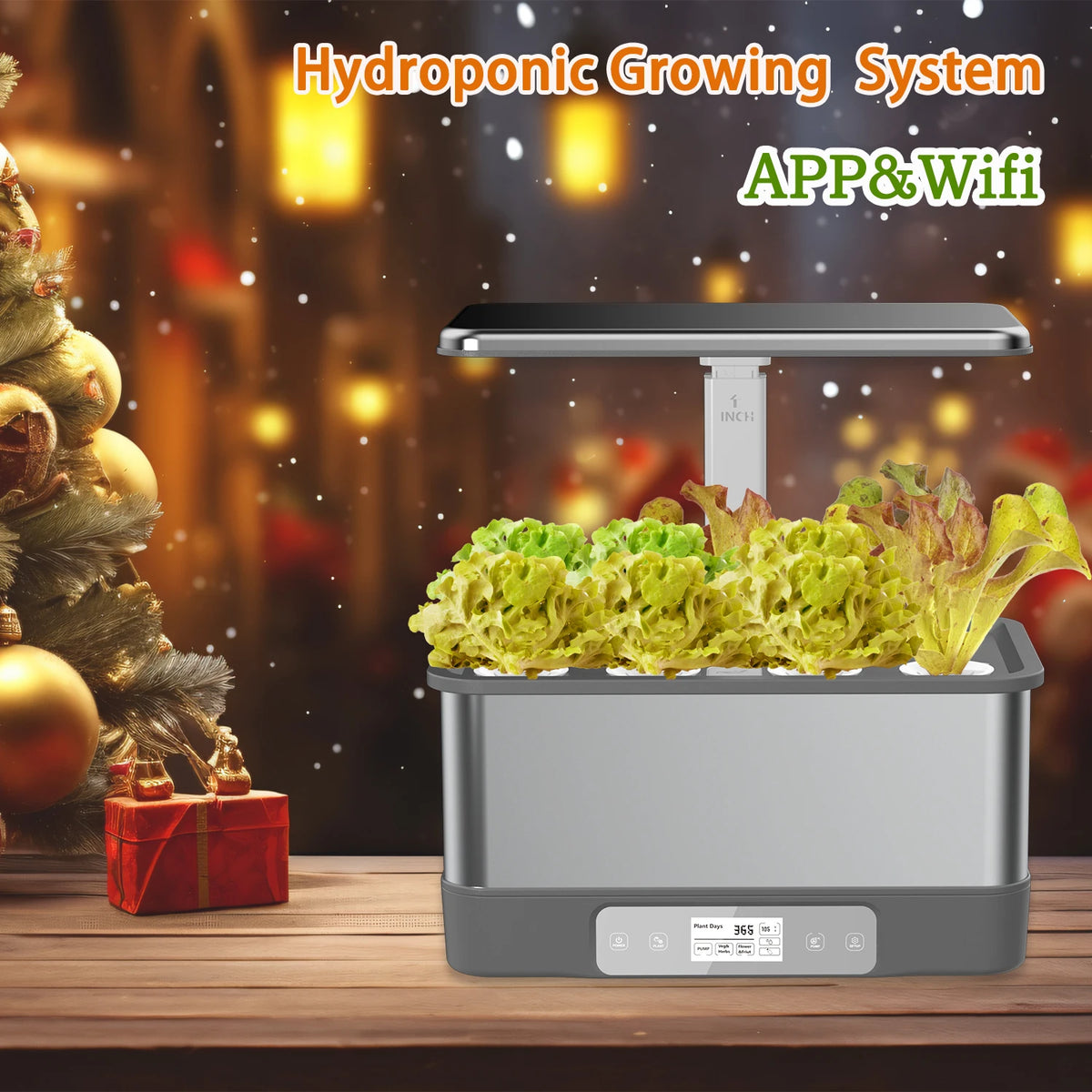 BHTNYOO WiFi Hydroponic Herb Garden Kit With LED Light