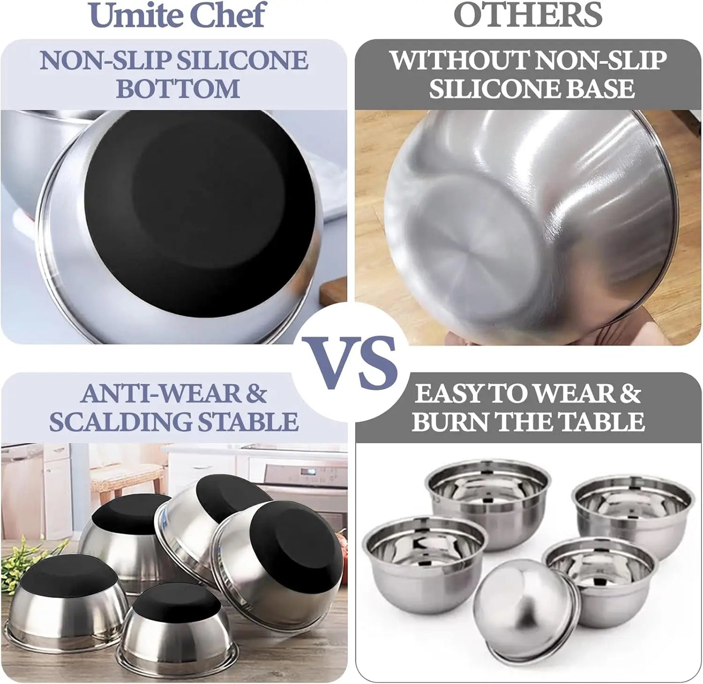 8 Piece Stainless Steel Mixing Bowls Set With Lids