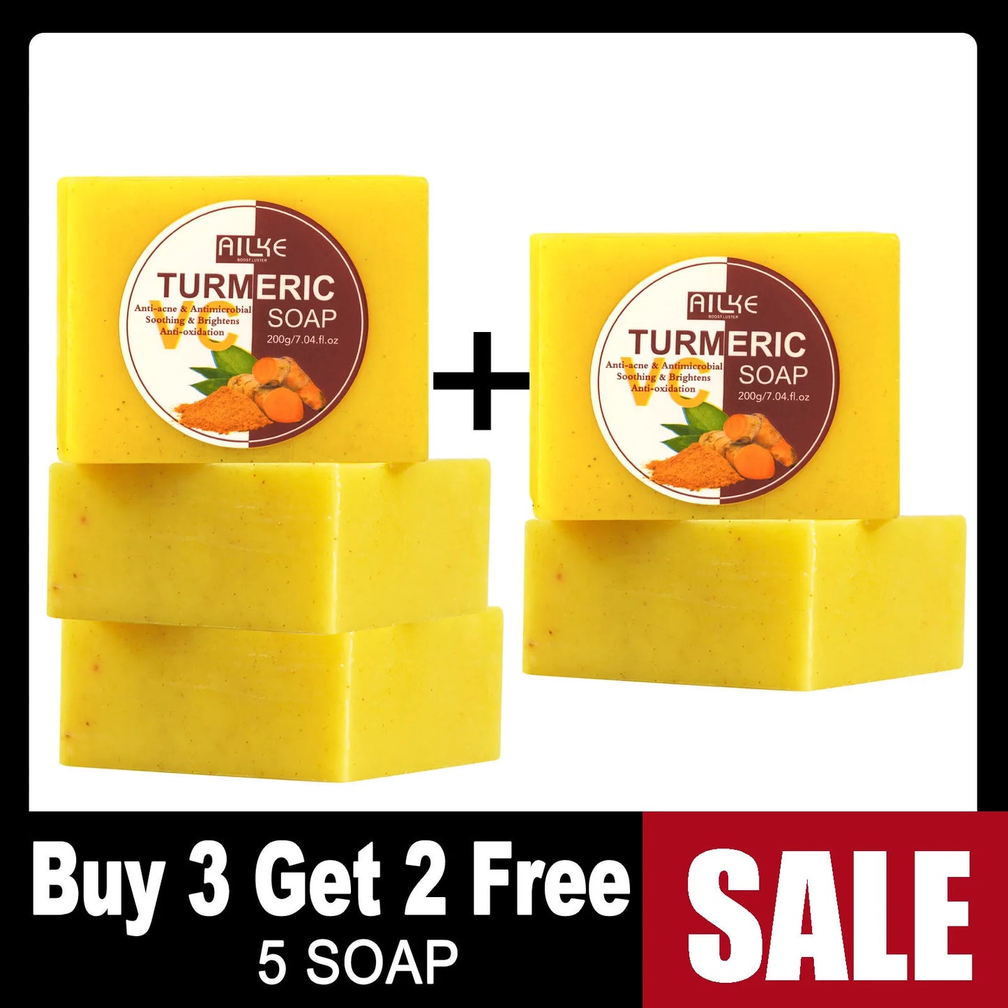 AILKE Organic Turmeric Skin Care Set for Brightening Acne