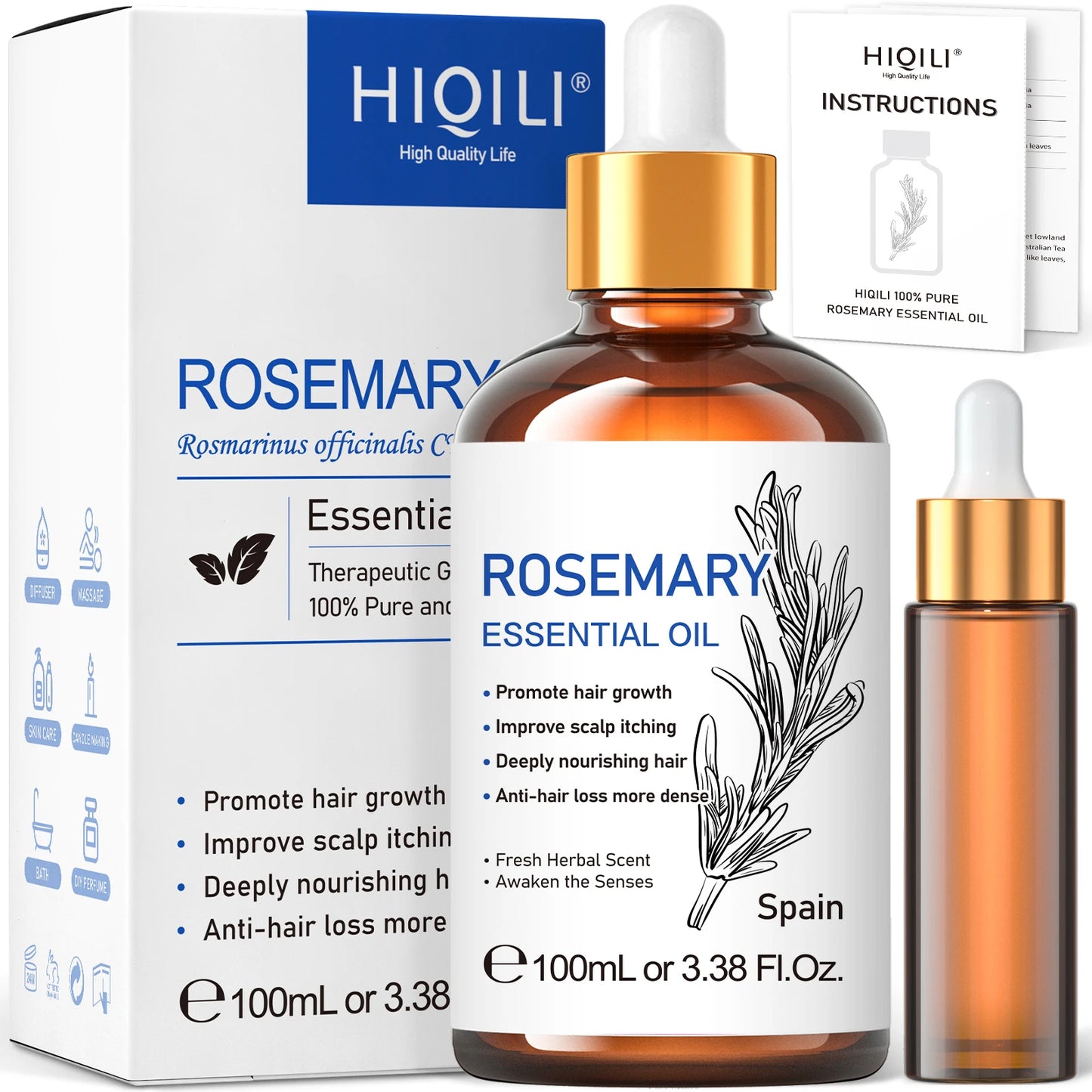 Rosemary Jasmine Lavender Mint Essential Oils For Hair Care