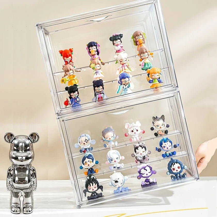 Clear Stackable Display Box With Interlayers For Figures And Collectibles