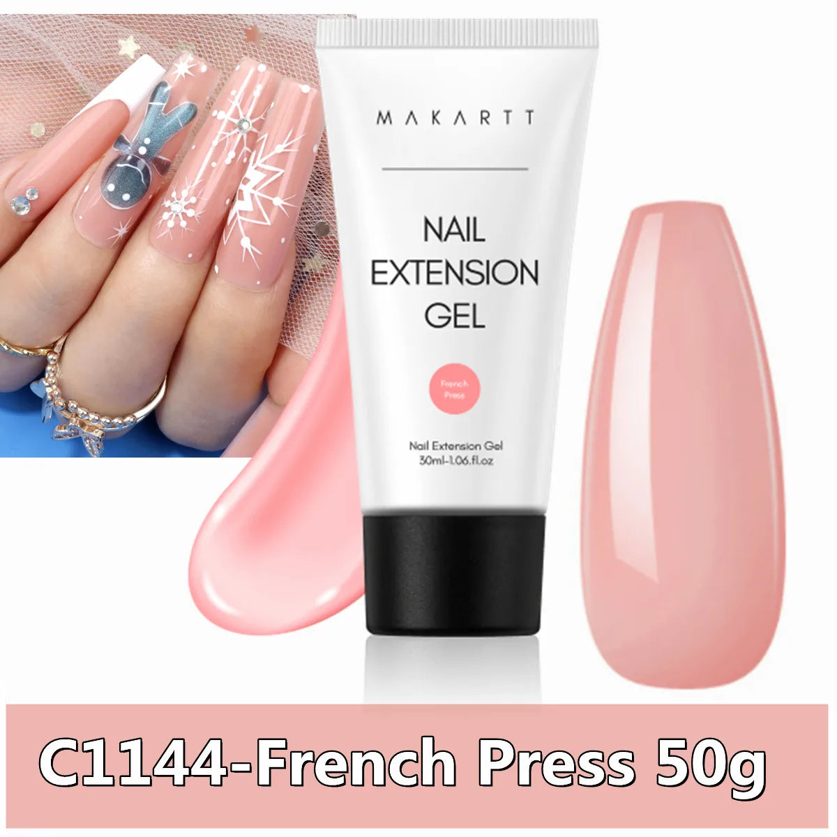Makartt Poly Nail Extension Gel Clear Pink Builder For Beginners
