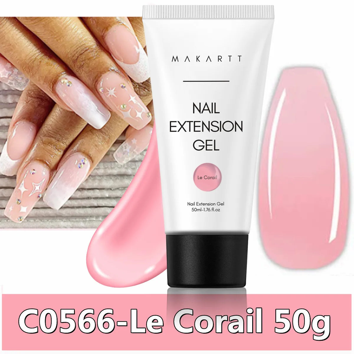 Makartt Poly Nail Extension Gel Clear Pink Builder For Beginners