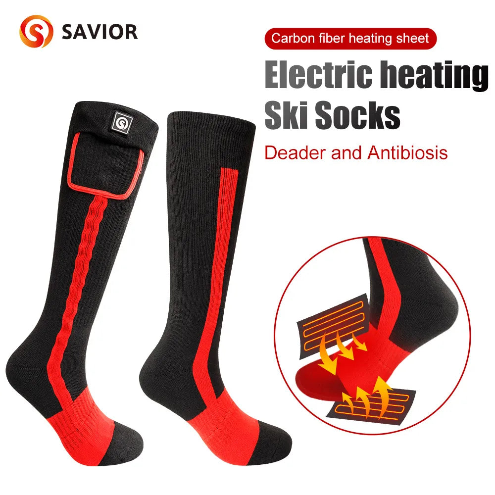 Rechargeable Heated Socks for Winter Outdoor Skiing and Snowmobiling