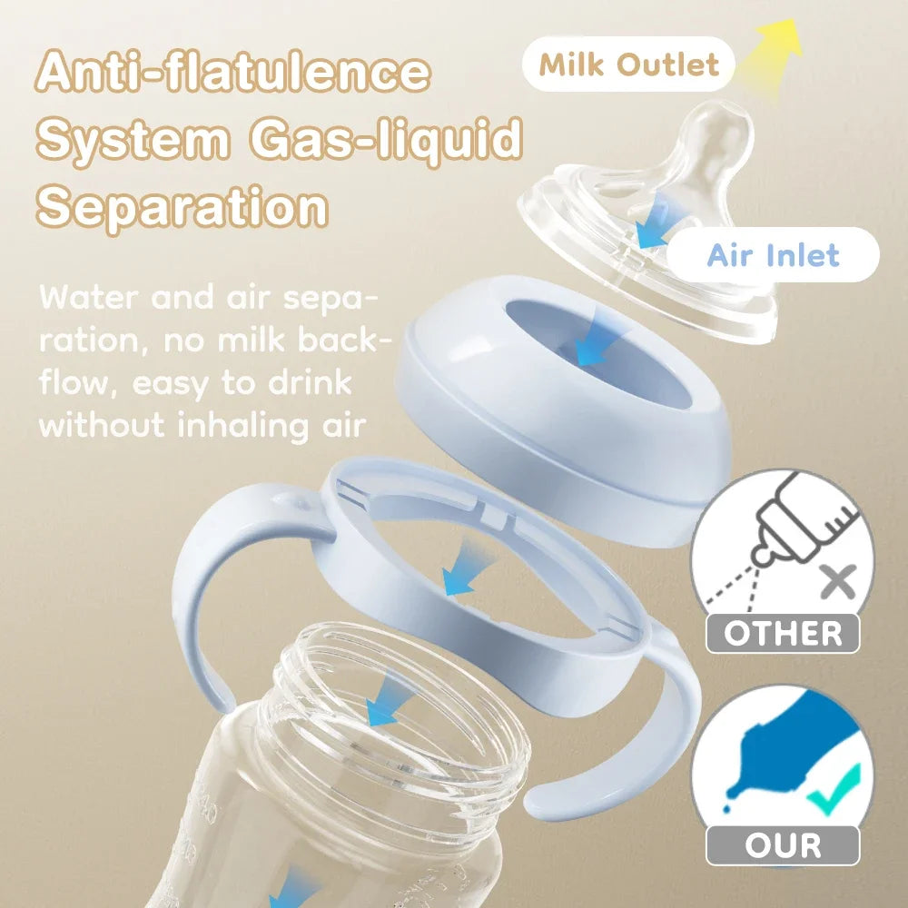 MAMIJOY BPA Free Baby Bottle With Handle For Newborn Feeding